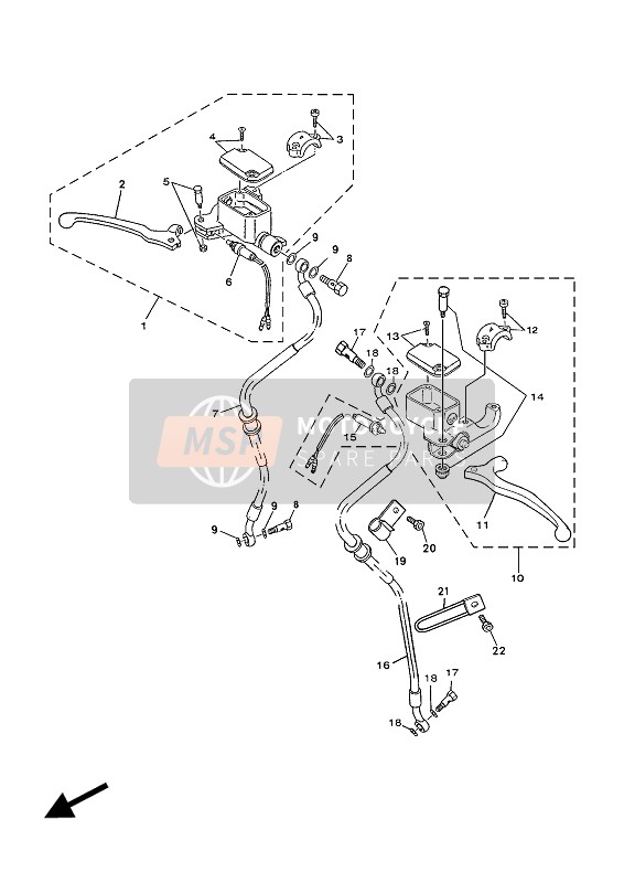 Yamaha YP180E MAJESTY 2003 Front Master Cylinder for a 2003 Yamaha YP180E MAJESTY